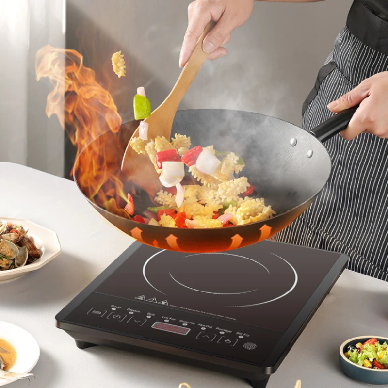 2200W Electric Magnetic Induction Cooker Household Waterproof Hot Pot Heating Stove Touchpad Stir-fry Dish Cooking Oven 220V