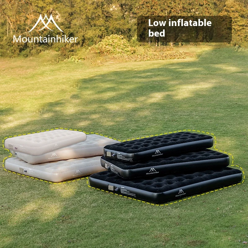 Mountainhiker Indoor Inflatable Camping Mat PVC Inflatable Sleeping Mat Luxury 2-3 Person Built-in Air Pump Inflatable Mattress