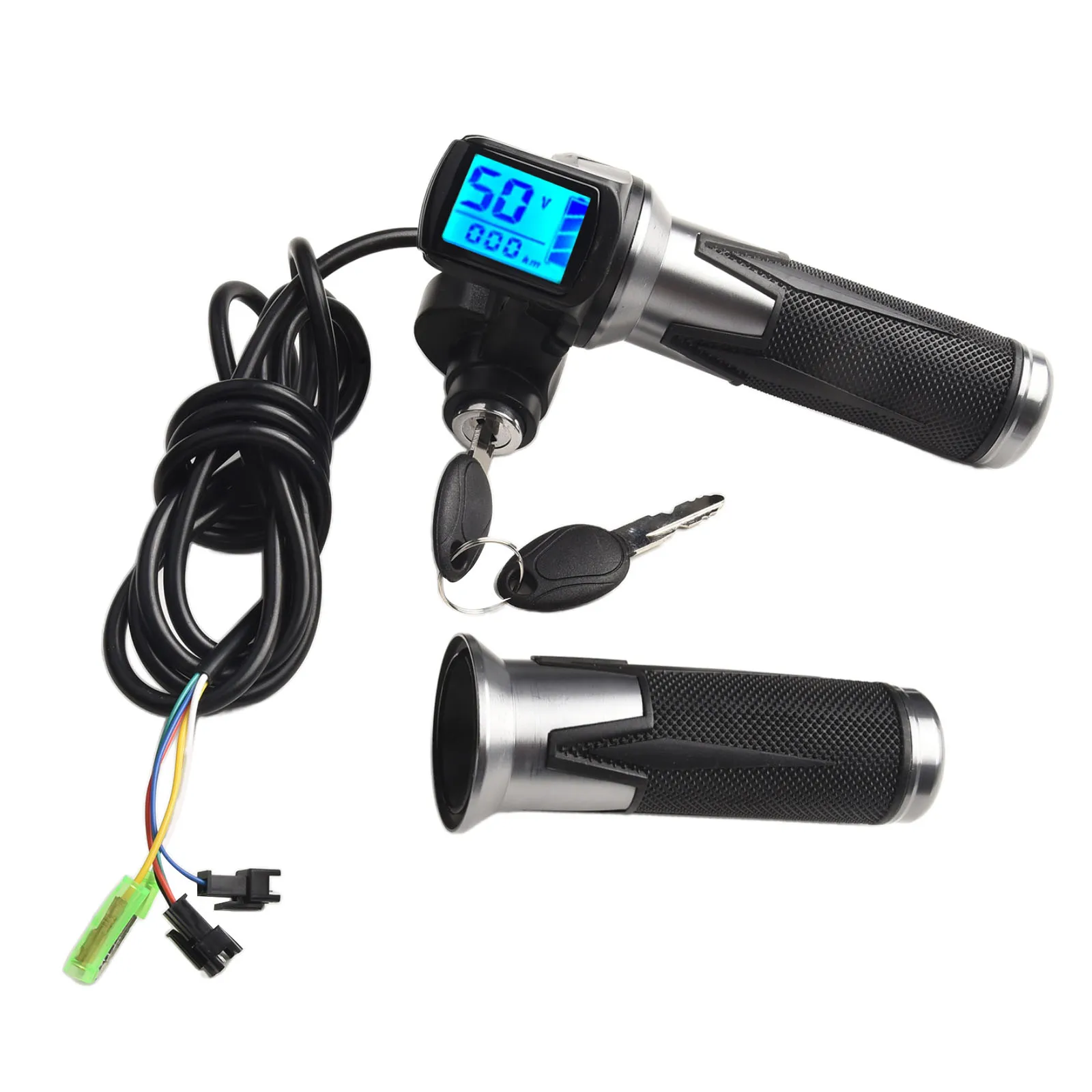 

Aluminum Alloy Grips Electric Bike Throttle For Ebike For Electric Bike Battery Voltage Status Drop-resistant For Scooter