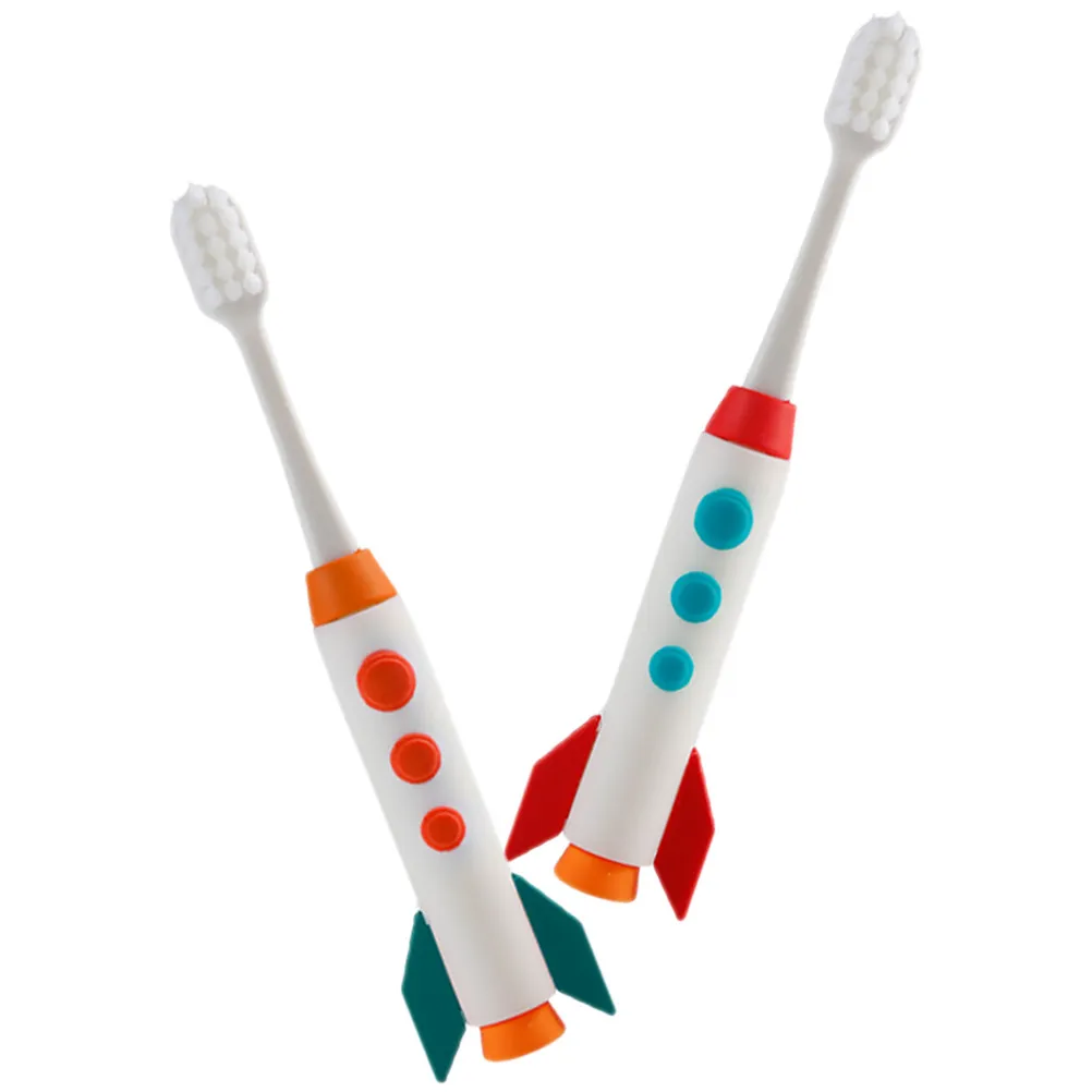 

2Pcs Children Toothbrush Premium Soft Ultra-Fine Bristles Safe for Gums Toddler Tooth Brush Ergonomic Design Manual Kids