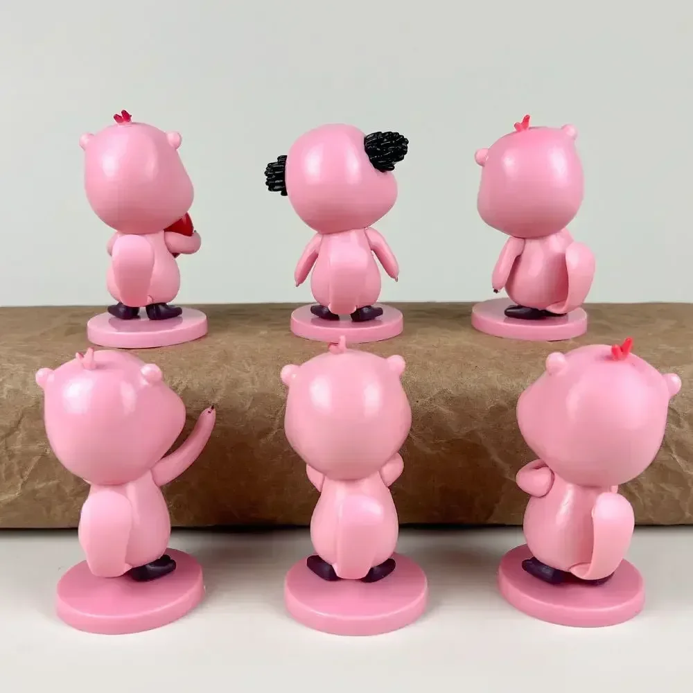 4styles 6Pcs/set Loopy Ruby Anime Action Figures Kawaii Cute Beaver Cartoon Collection Pvc Model Doll Christma Ornament Gift Toy