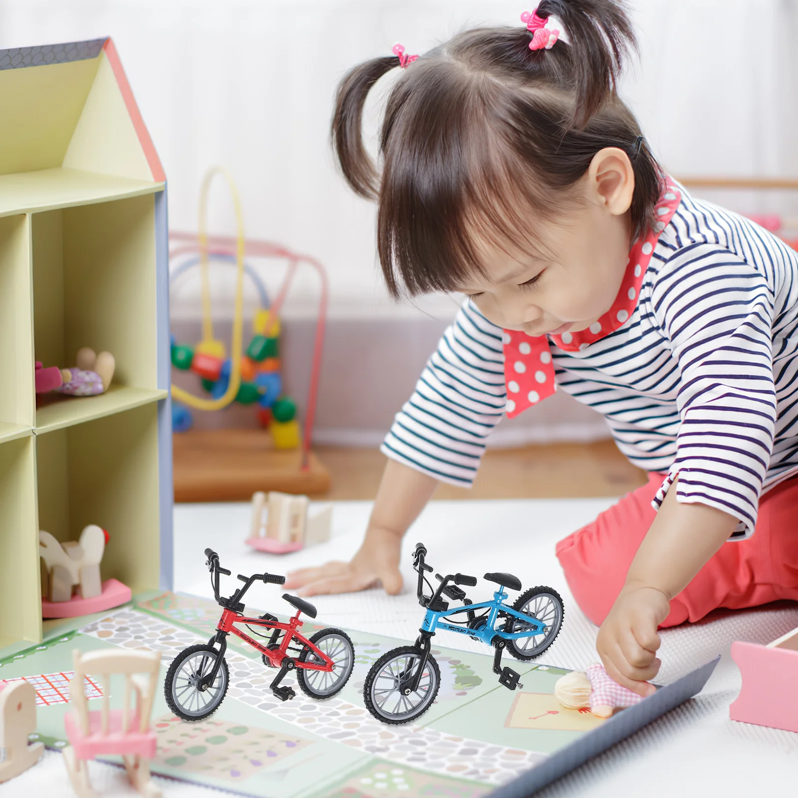 

8Pcs Mini Aluminum Wire Bicycle Creative Simulation Ornament for Home Office Desktop Decoration Gift Bike Model