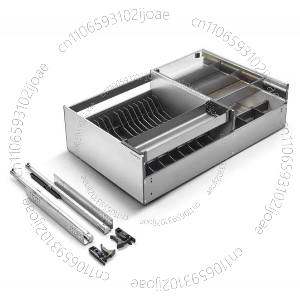 Modern Kitchen Drawer Storage Basket Tableware Storage Basket Pull-out Tableware Basket Sliding Slow Closure