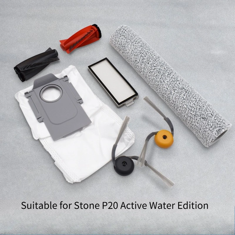 

For Roborock P20 Water Version Robot Vacuum - Side Brush, Main Brush, Roller, Mop, Filter, Dust Bag Accessories