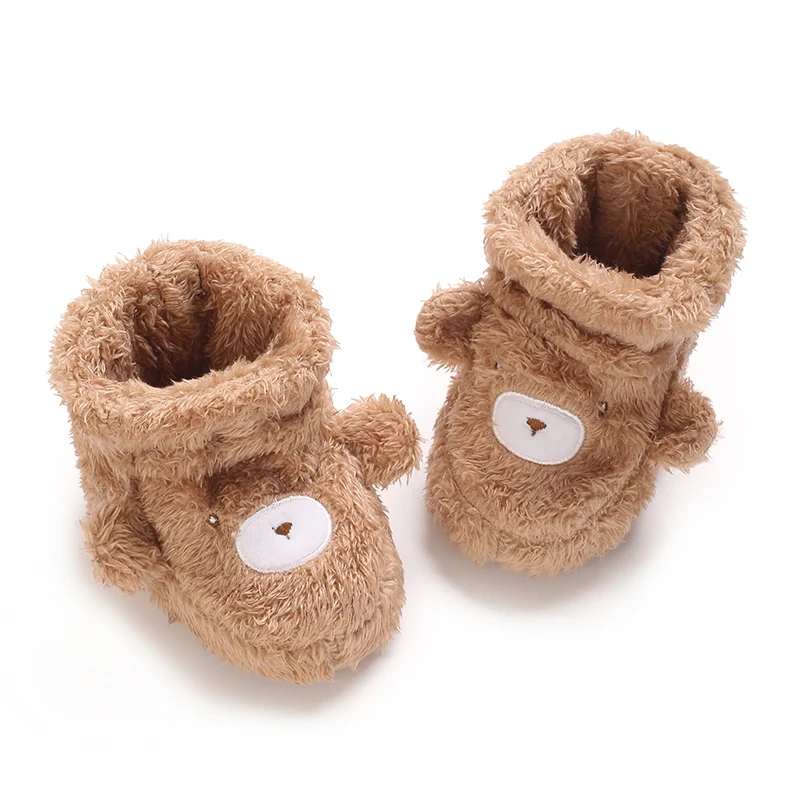 Warme Plüsch-Babyschuhe für den Winter, Mädchen-Fußbekleidung mit niedlichem Cartoon-Design, bequeme weiche Sohlen für Neugeborene von 0-18 Monaten. – Detail 20