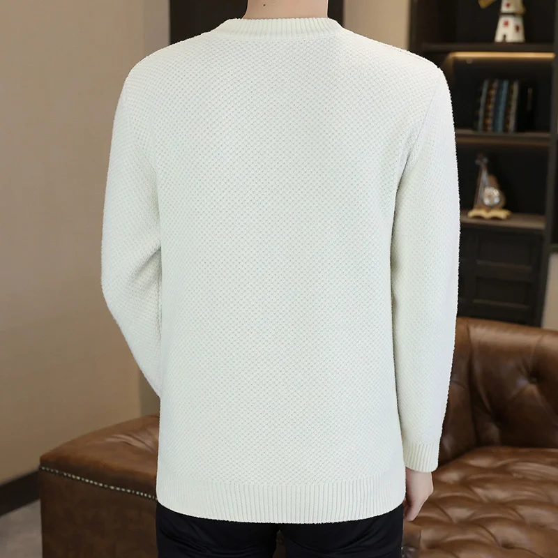 Men's round Ne Knitted Sweater Casual Hoodie Autumn Winter New Sle Floral Pattern Base irt Youth Faion Polyester Fiber