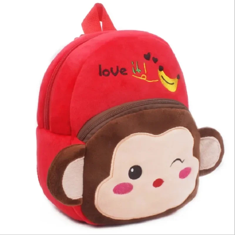 Toddler Backpack Plush Animal Backpack for Kids Soft Mini Backpack for Girls Monkey Cat Dinosaur Toys Birthday Christmas Gift