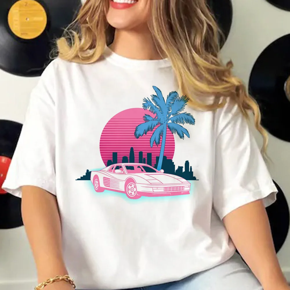 Miami Vice t-shirts women comic Japanese harajuku Tee female anime designer harajuku clothes