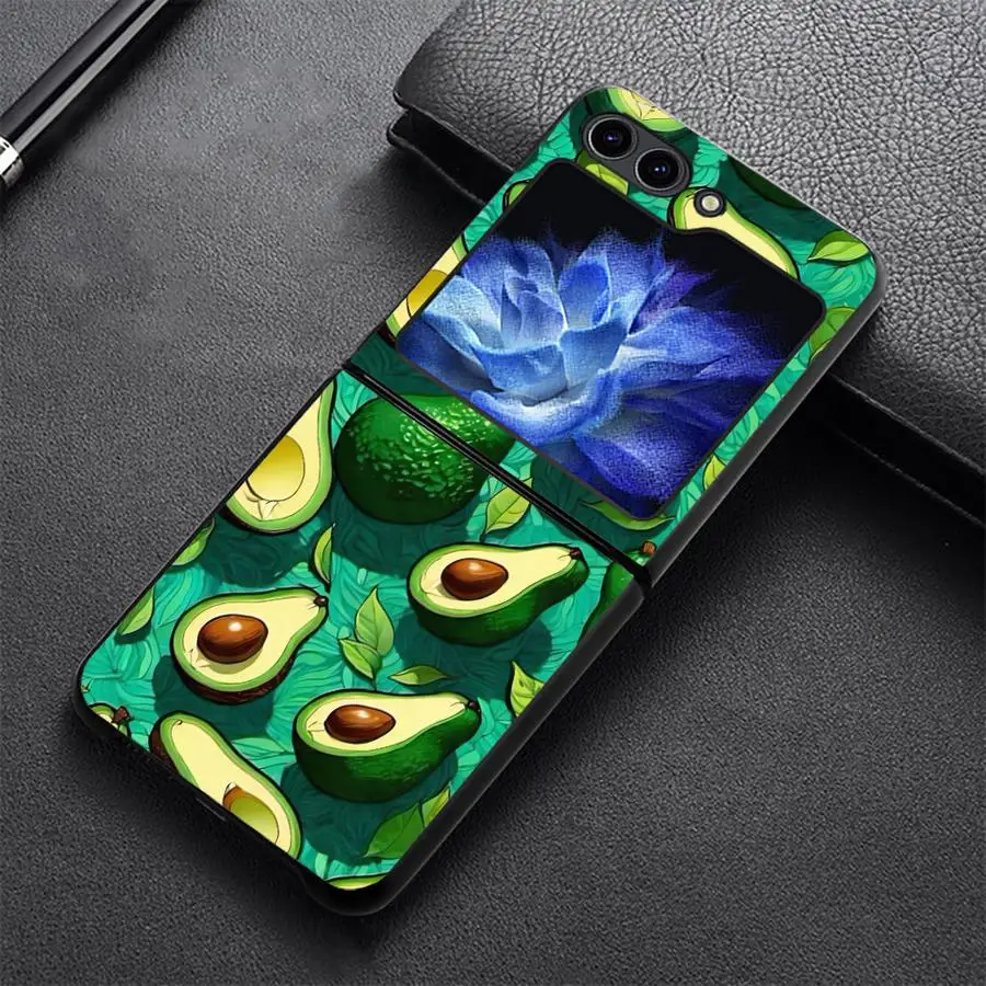 Avocado Fruit Pattern Case for Samsung Galaxy Z Flip 8 Flip6 Z Flip 7 6 5 4 3 Flip5 Flip3 Flip7 FE Flip4 Phone Shell Funda