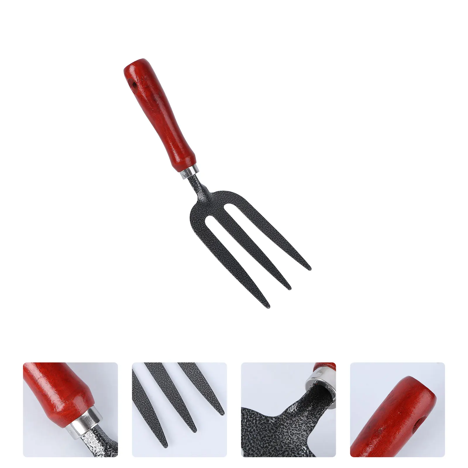 

Gardening Fork Tool Iron Wood Handle Sturdy For Soil Cultivation Aeration Hand Rake Planting Bonsai Vegetable Flower Pot