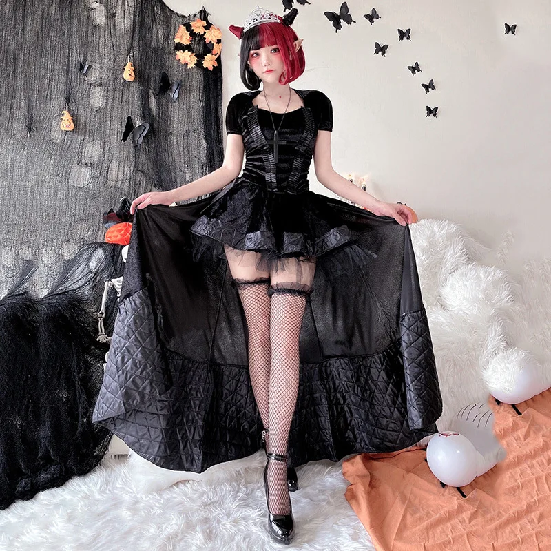 Gothic loween Adult Costume Queen Role Play Par k Dr Women's Vest Dr Autumn Faion Ladies' Clothing