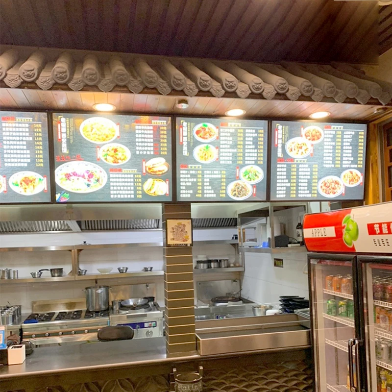 مضيئة رقيقة جدا سليم LED صندوق إضاءة عائم Led القائمة مجلس المغناطيسي سقف معلق صندوق إضاءة لمتجر المطعم