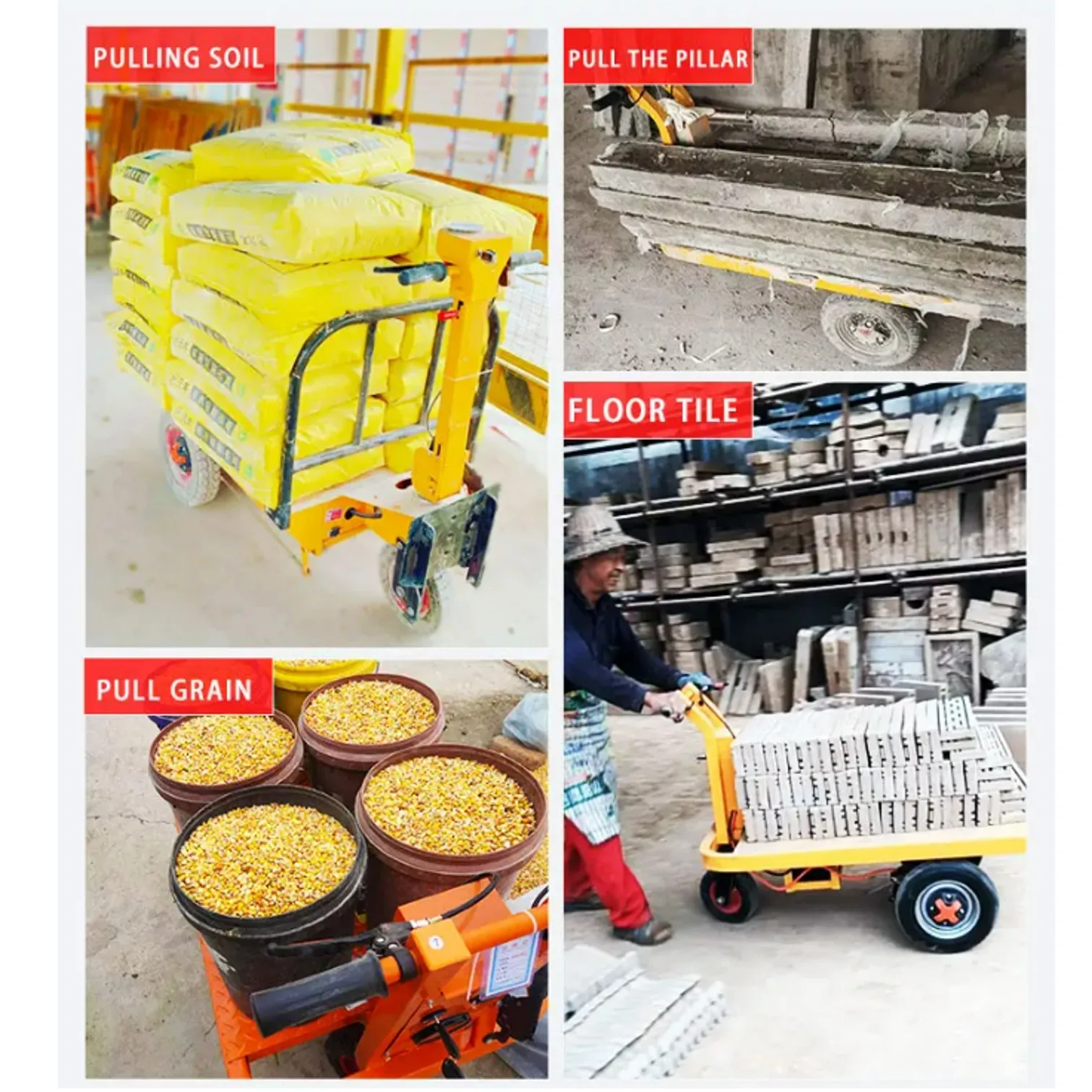 Mobile Flat Plate Truck Handling Logistics Tools Electric Trolley For Greenhouse Warehouse Carrying Transport Cart