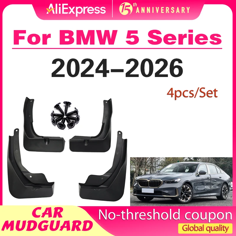 

Car Mudguards for BMW 5 Series G60 520i M Sport 2024~2026 Mud flaps Fender Flare Flap Front Rear Wheel Splash Guard Accessories