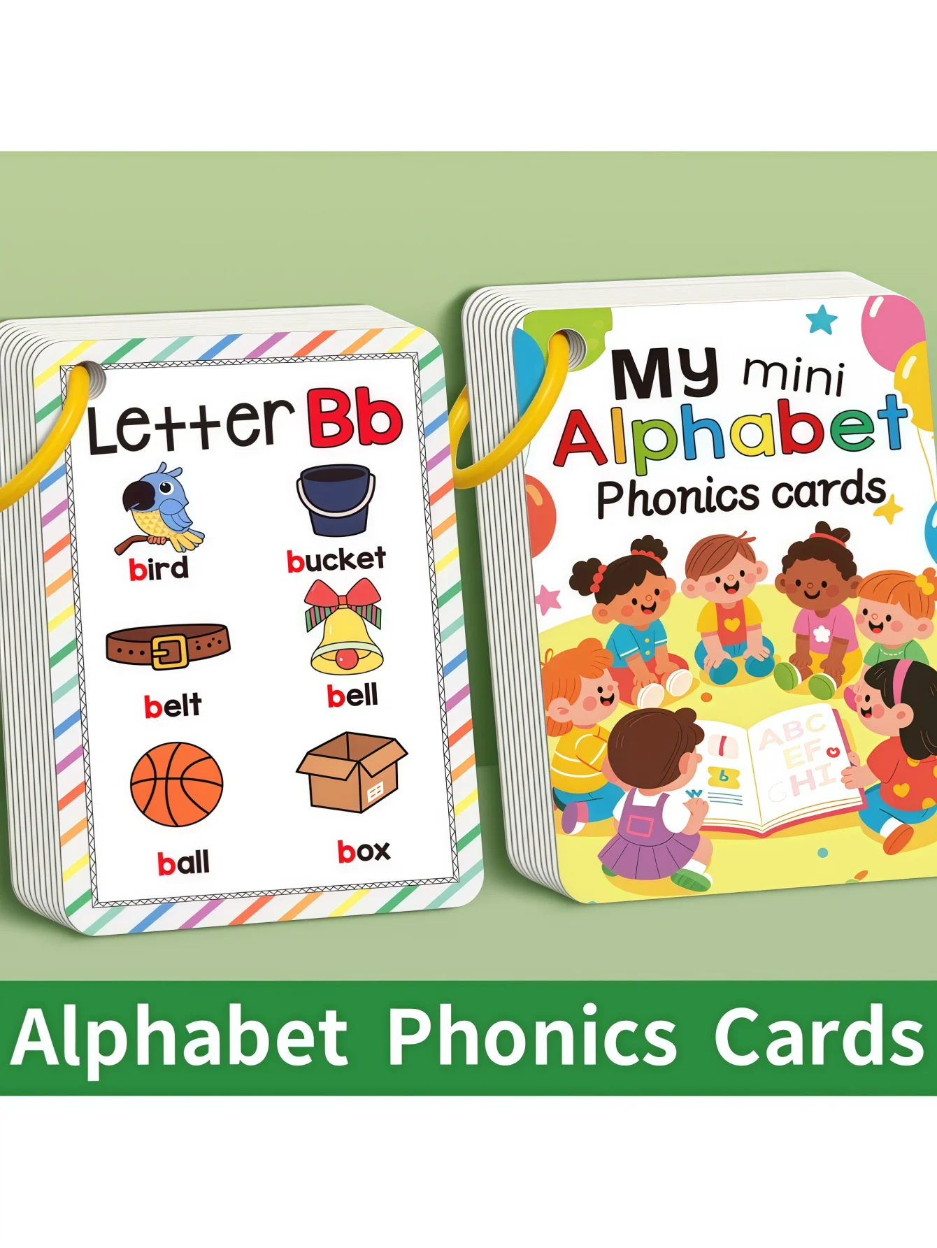 Alphabet Phonics English Learning Flashcards, 27 Pieces English Letter Pronunciation Learning Cards