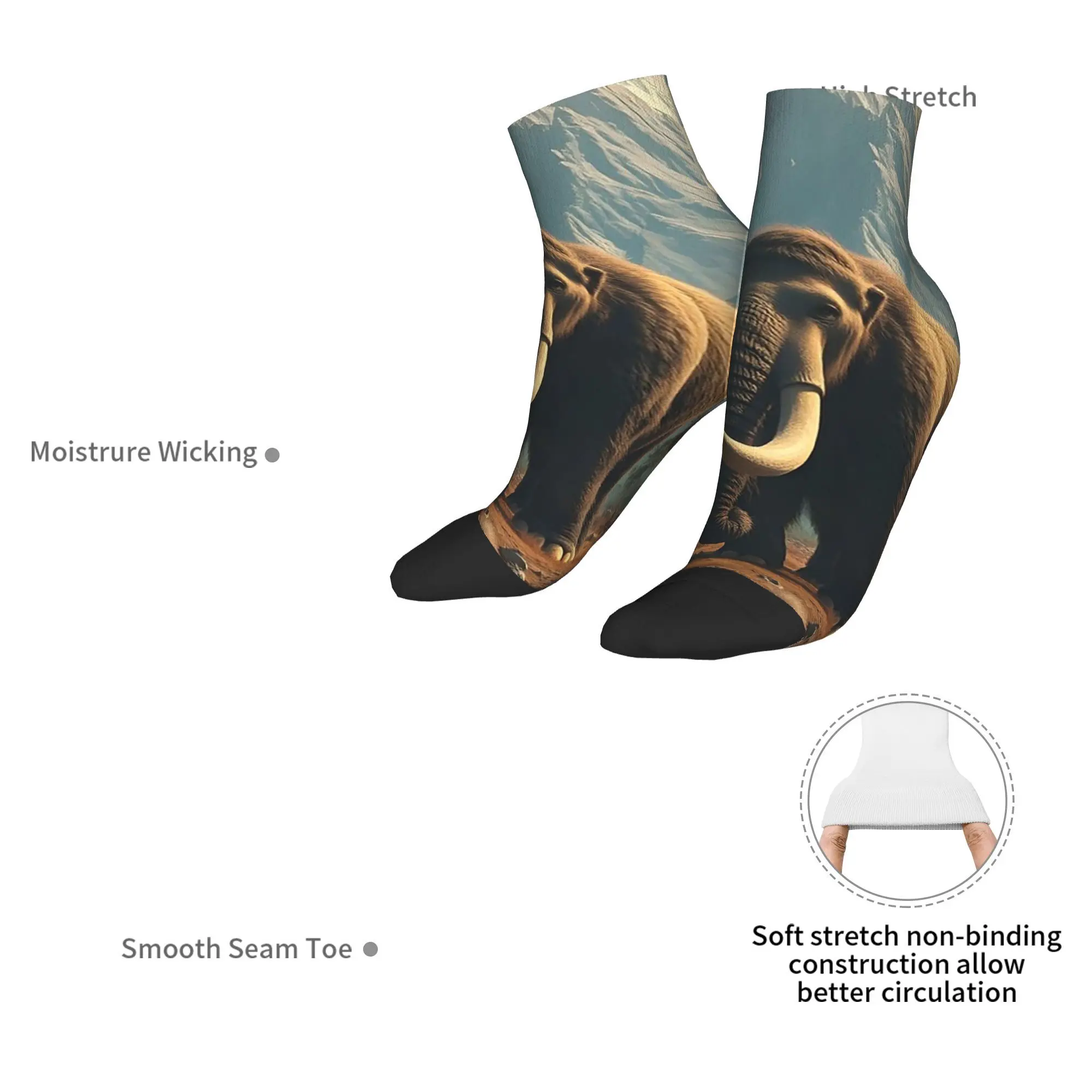 Calcetines de bestia prehistórica de mamut, medias súper suaves Harajuku, calcetines para todas las estaciones, accesorios para regalos de hombre y mujer
