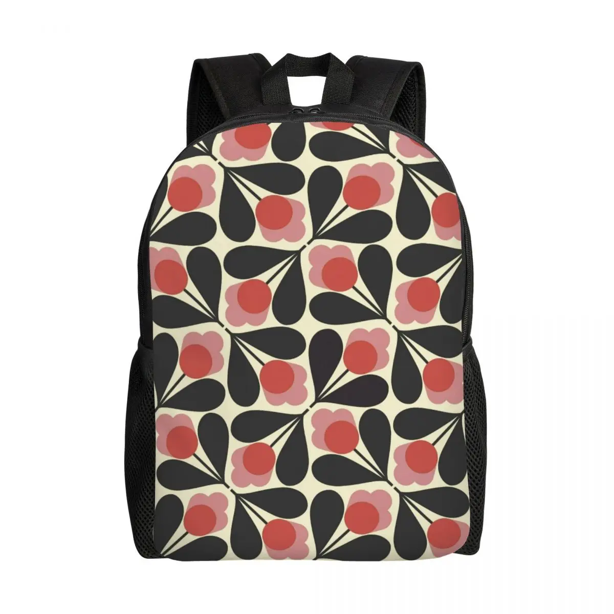 Personalized Fuchsia Flower Orla Kiely Print Backpack Men Women Basic Bookbag for College School Bags