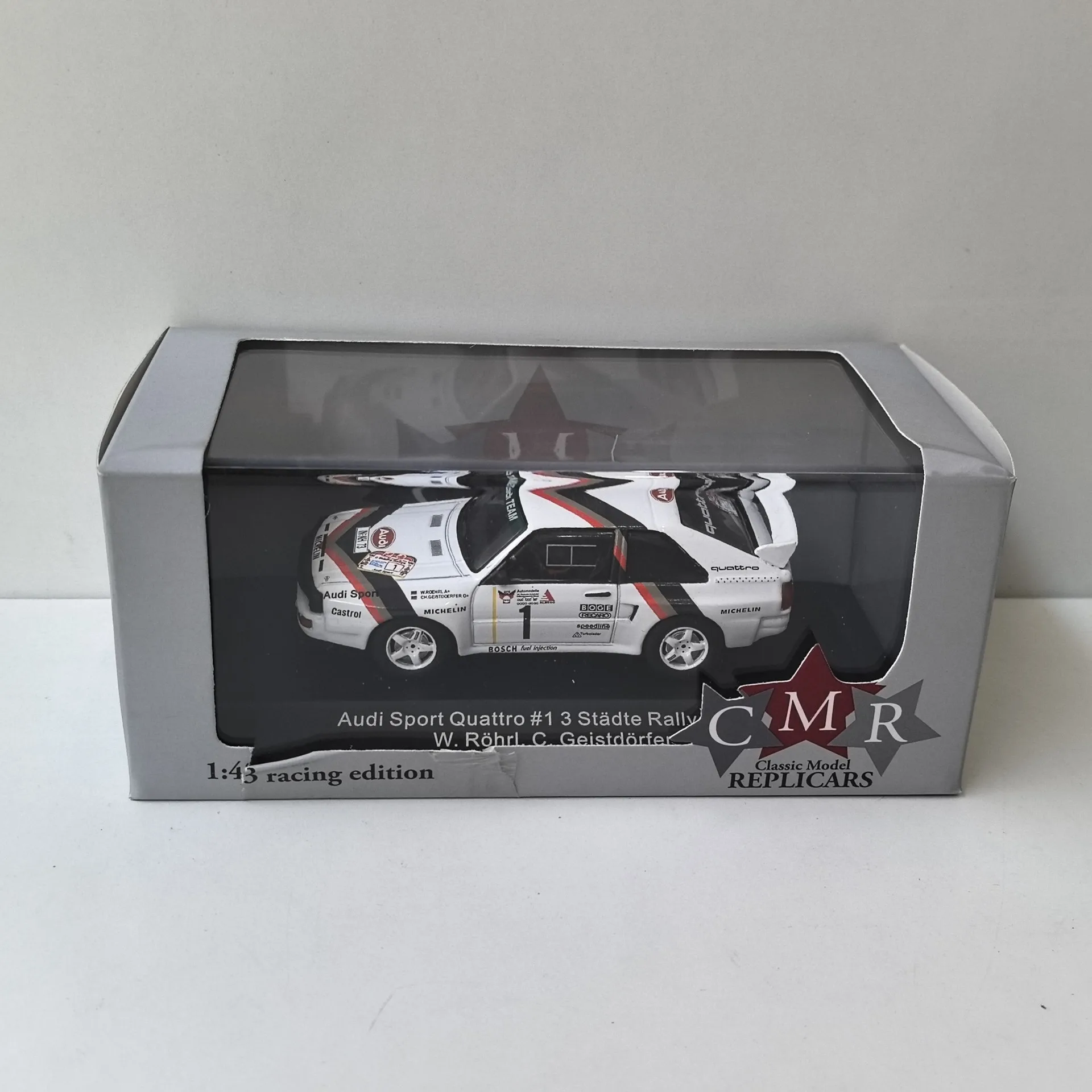 Diecast CMR 1/43 Scale AUDI SPORT Quattro 1984 #1 Audi Racing Alloy Car Model Collectible Toy Gift Souvenir Display Ornament