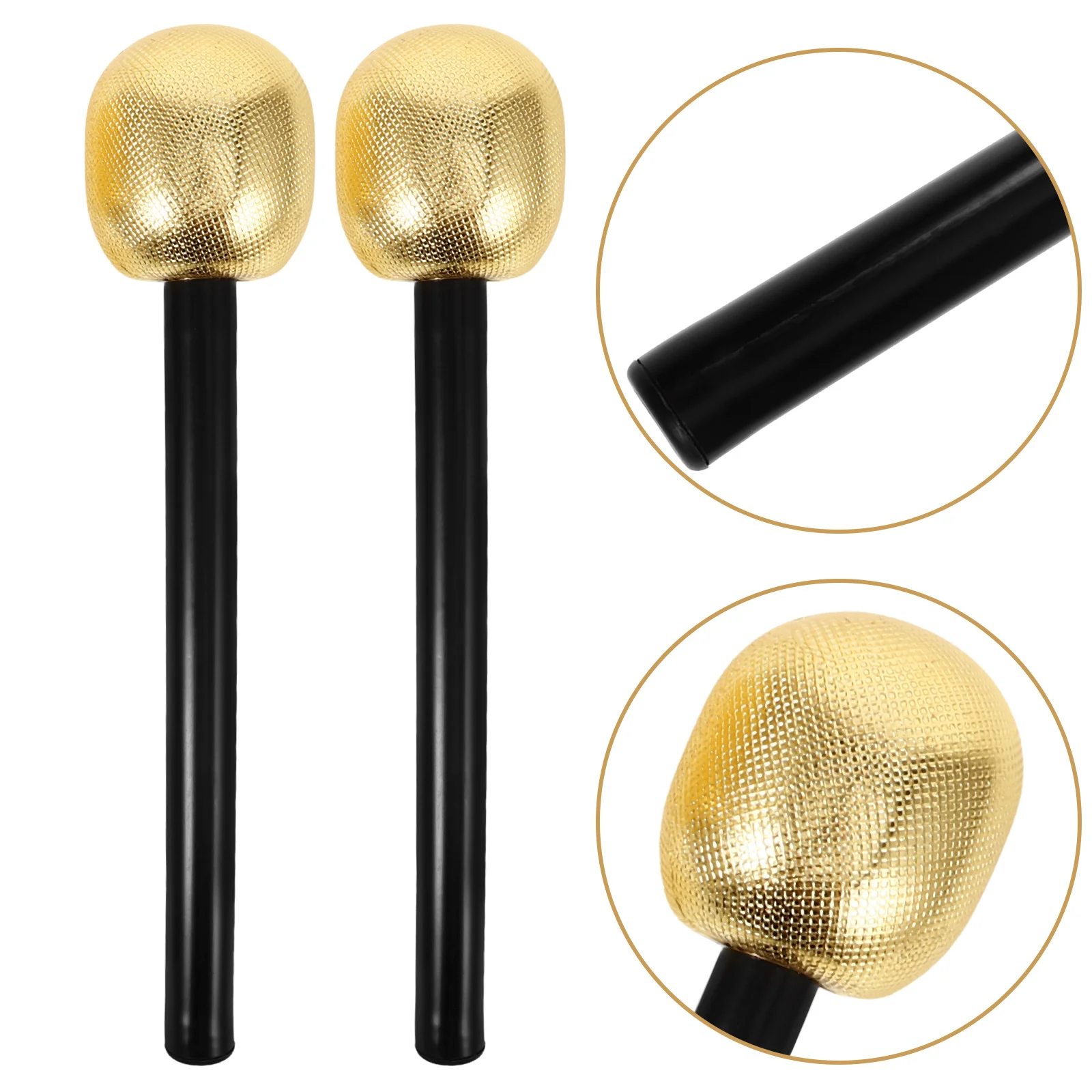 

2 Pcs Speakers Microphone Kids Party Cosplay Plaything Pretend Prop 2700X550X550CM Realistic Golden Props Child