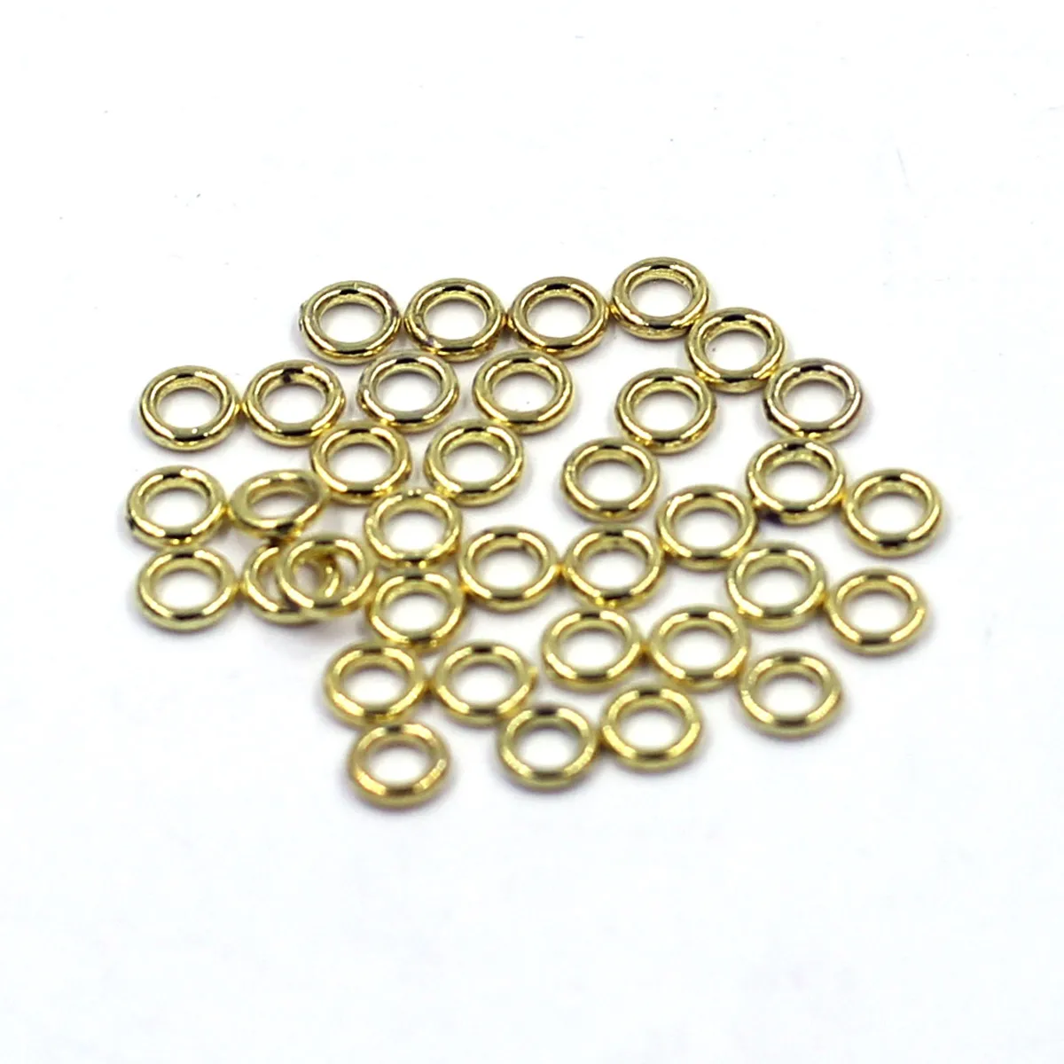 Gold Plated Round Tiny Closed Jump Rings, 4mm