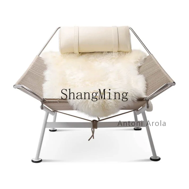 LXY medieval wabi-sabi wind recliner wool villa club famous braided rope leisure chair