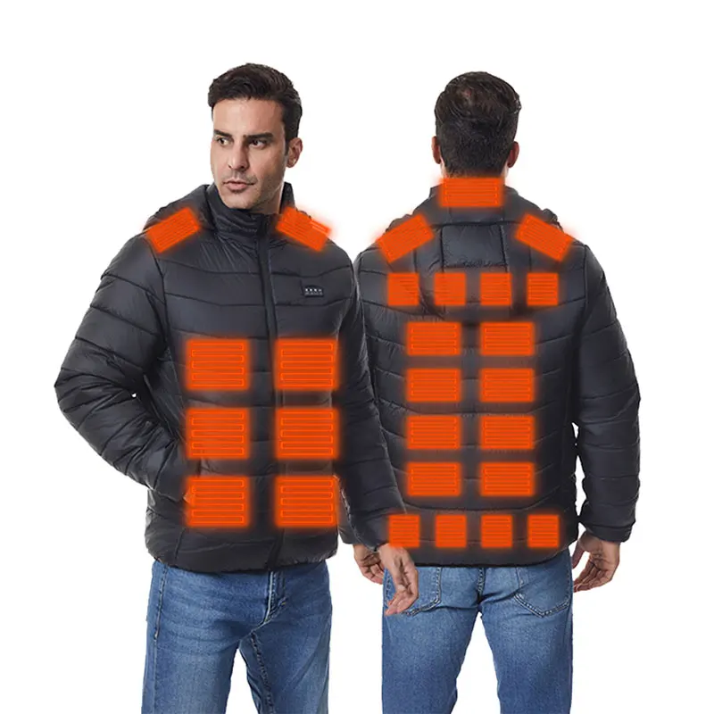 

Men Warm 4 Control Zone 27 Heated Jacket Hunting Heated Coat Women Outdoor Winter Heating Clothing (Not Included The Power Bank)