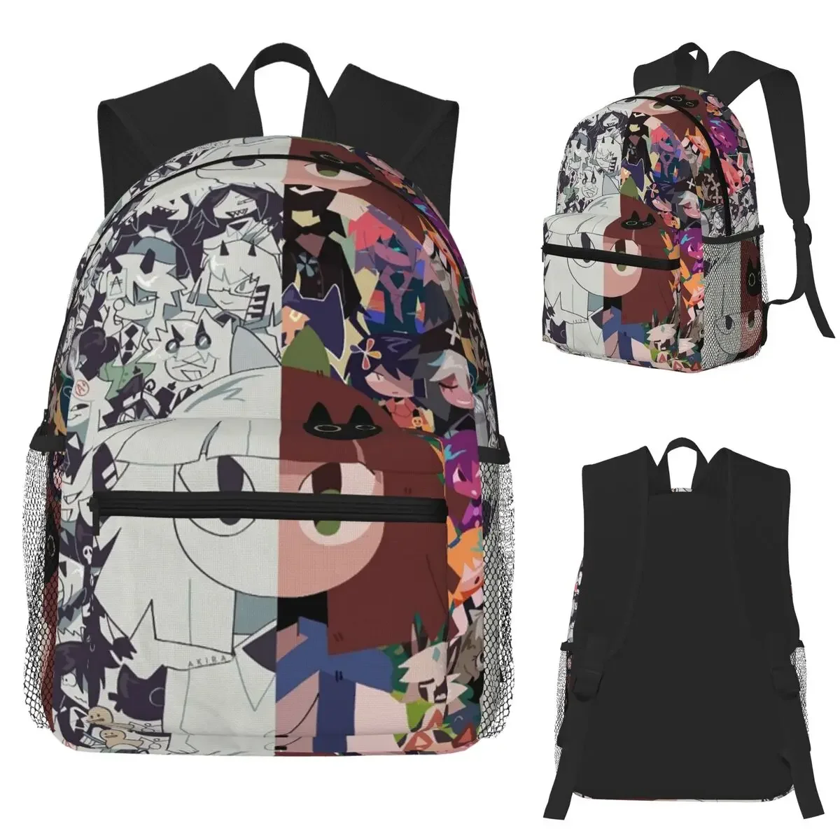 Cartoon Miss Circle Student Backpack School Bag Hiking Travel Daypack for Men Women Fashion Bookbag Shoulder Bags