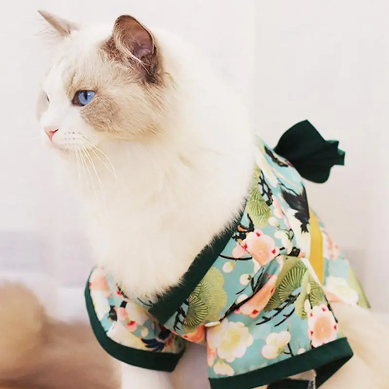 Kimono For Pets Japanese Kimono Style Costume Dog Clothes Japanese Kimono Dog Clothes Bowknot Cat Clothing Christmas Pet Clothes