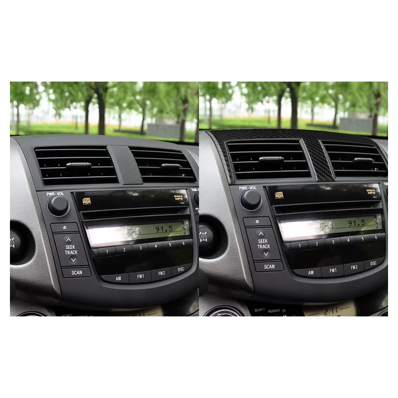 For 06-13 Toyota Old RAV4 Central Control Air Outlet Panel Interior Modification Accessories Real Carbon Fiber