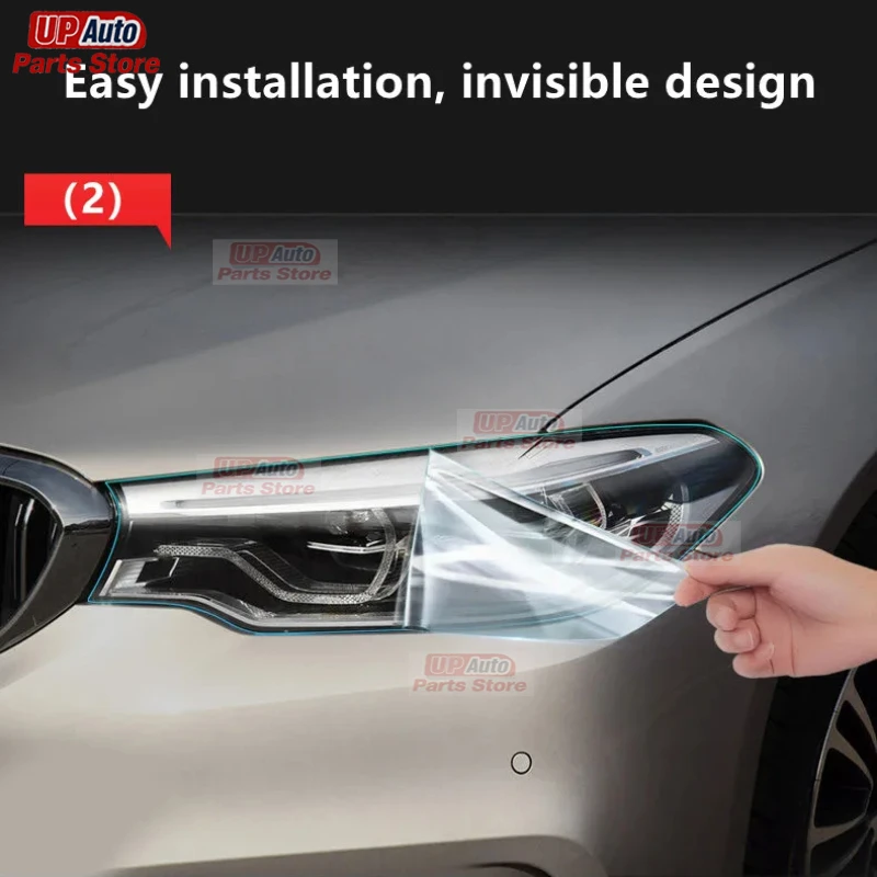 2 قطعة سيارة العلوي طبقة رقيقة واقية كشافات استعادة شفافة سوداء ملصق من البولي يوريثان ل Volkswagen VW ID4 ID.4 X اكسسوارات #4