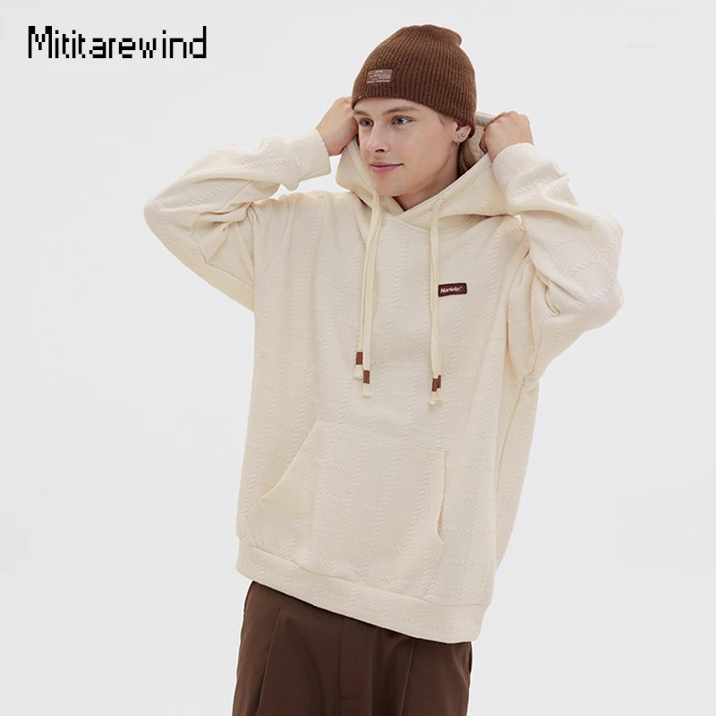 

Hip Hop Streetwear Spring Autumn Hoodies Men and Women Casual Loose Solid Color Couple Hooded Sweatshirt Oversized Pullovers Men