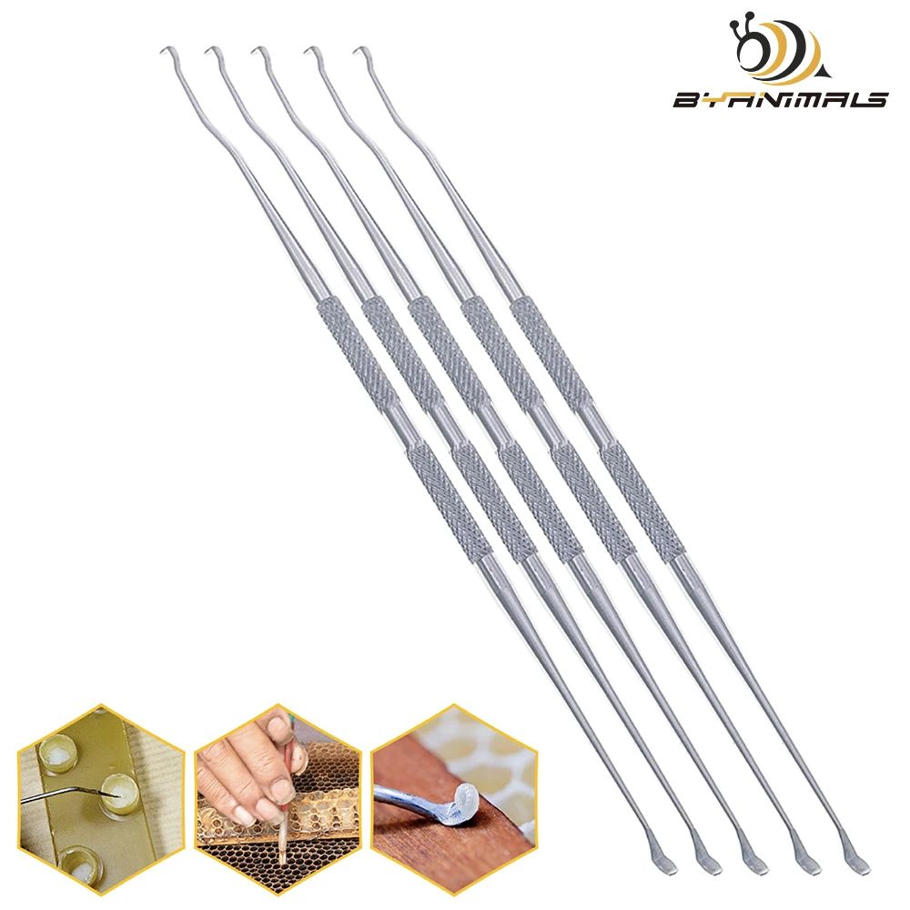 

Double-end Straight Angled Graft Slip Metal Handle with Non-slip Grip Artificial Rearing Graft Larvae Cell Stainless Steel Tool