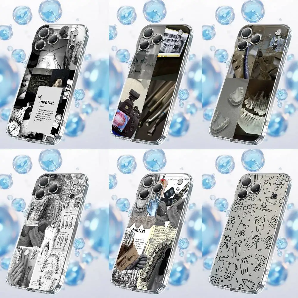 

Dentist Stomatologist Oral Teeth Tooth Phone Case For iPhone 17,16,15,14,13,12,11 Plus,Pro,Max,Plus,E,SE4,Air,Mini Transparent