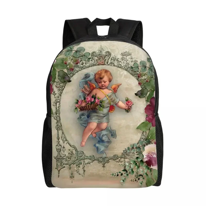 

Vintage Rose Victorian Angel Backpack for Men Women College School Students Bookbag Fits 15 Inch Laptop Bags