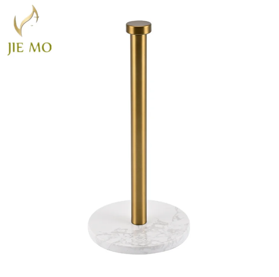 

Мраморный держатель для салфеток - для домашнего использования - Держатель для кухонных рулонов с желтым латунным покрытием и поверхностью для бумаги - Подставка для хранения - Пластик f