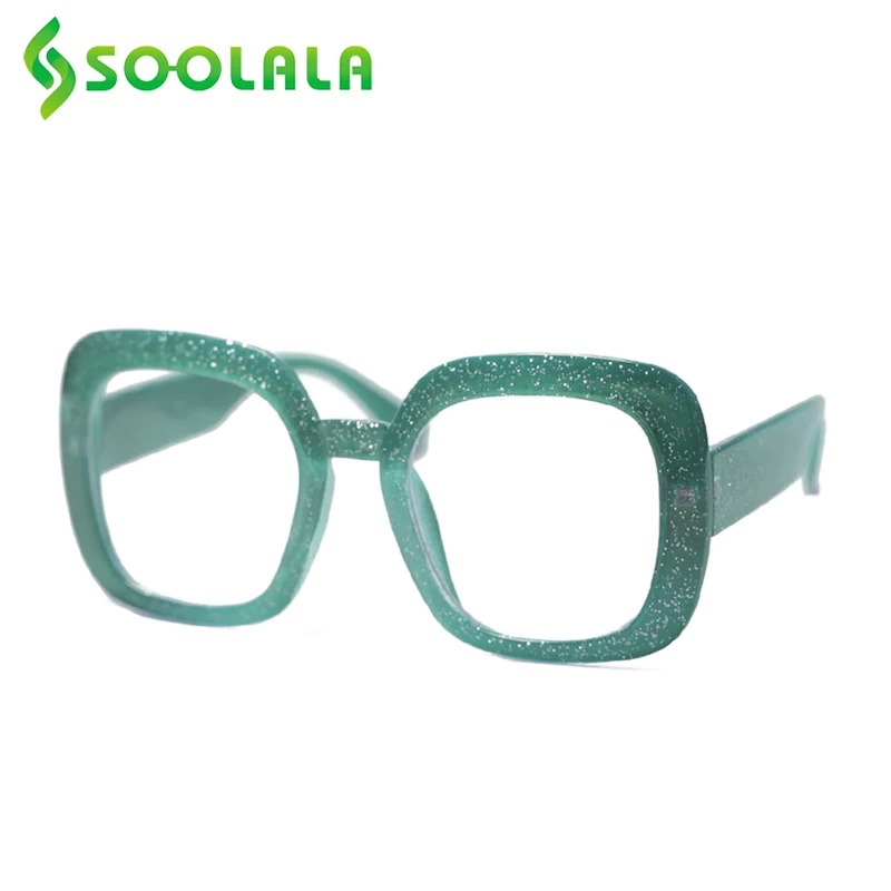 

SOOLALA Oversized Square Women Reading Glasses Grade Magnifying Glass With Diopter Presbyopia +0.5 0.75 1.0 2.0 To 4.0 Eyewear