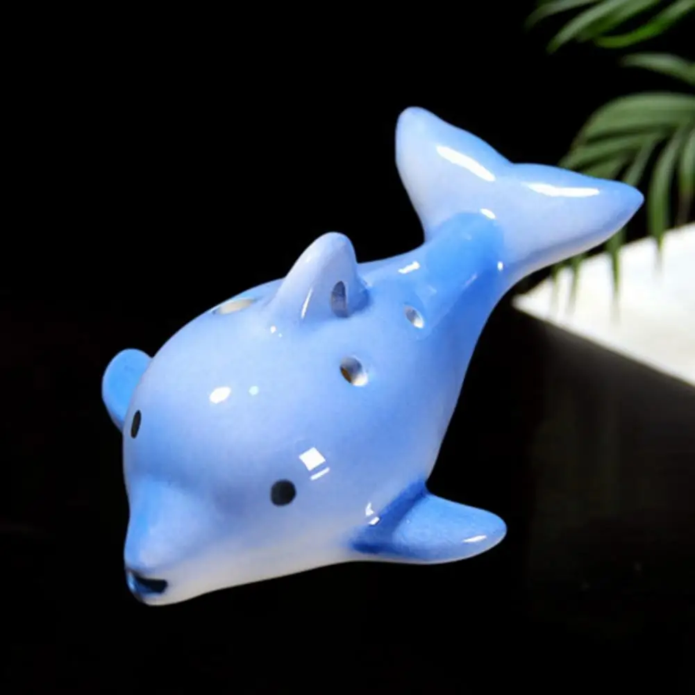 6 Holes Ocarina Dolphin Shape Ocarina Ceramic Ocarina A C F tones 6-Hole Ocarina Music Instrument Accessories