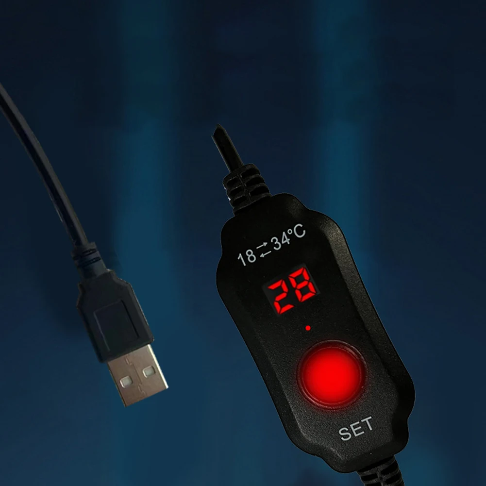 10W USB Fish Tank Heater Compact Submersible Design with Automatic Temperature Regulation for Aquatic Environments