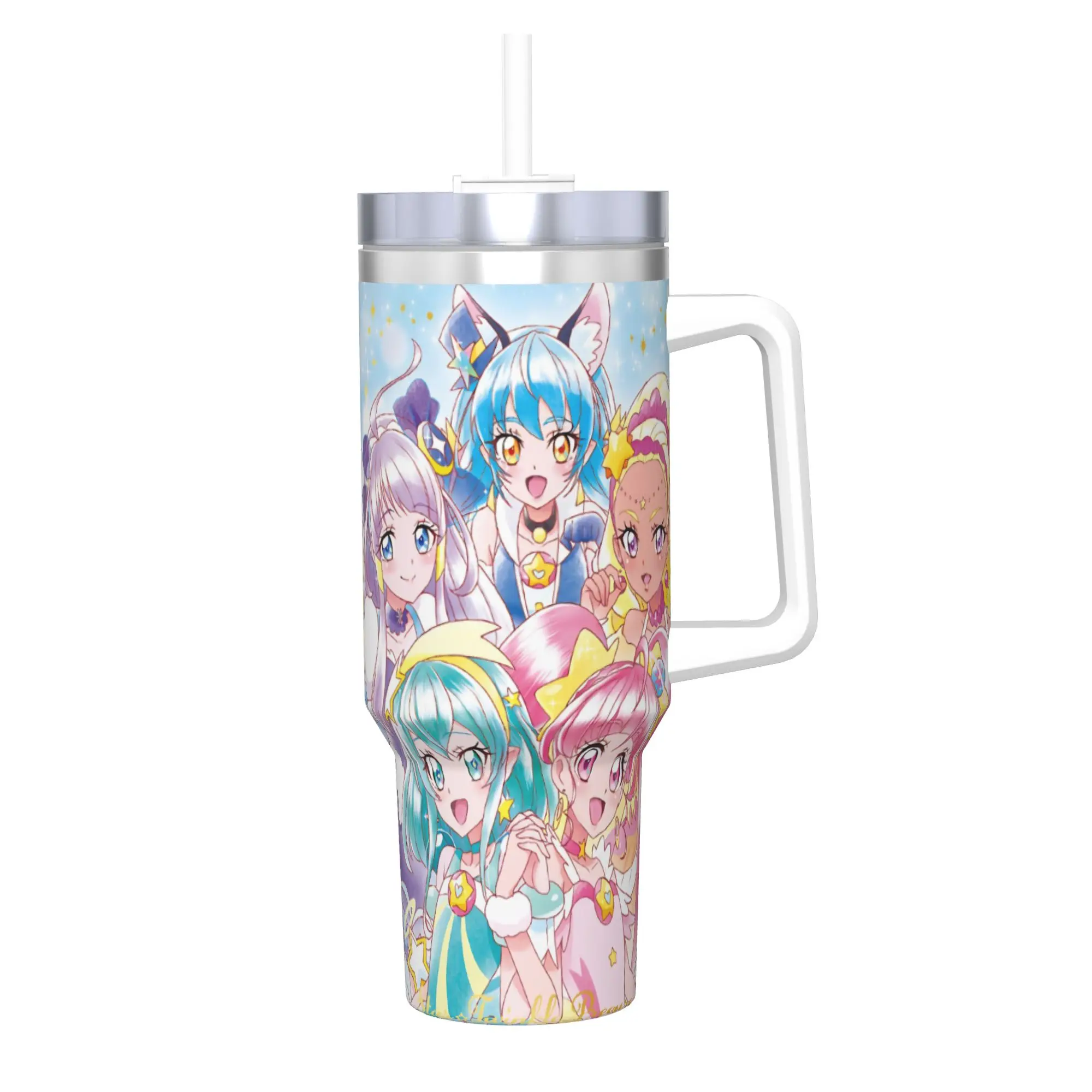 Soaring Sky Pretty Cure Tumbler 40oz Stainless Steel Double Wall Vacuum Insulated  Cup With Straw