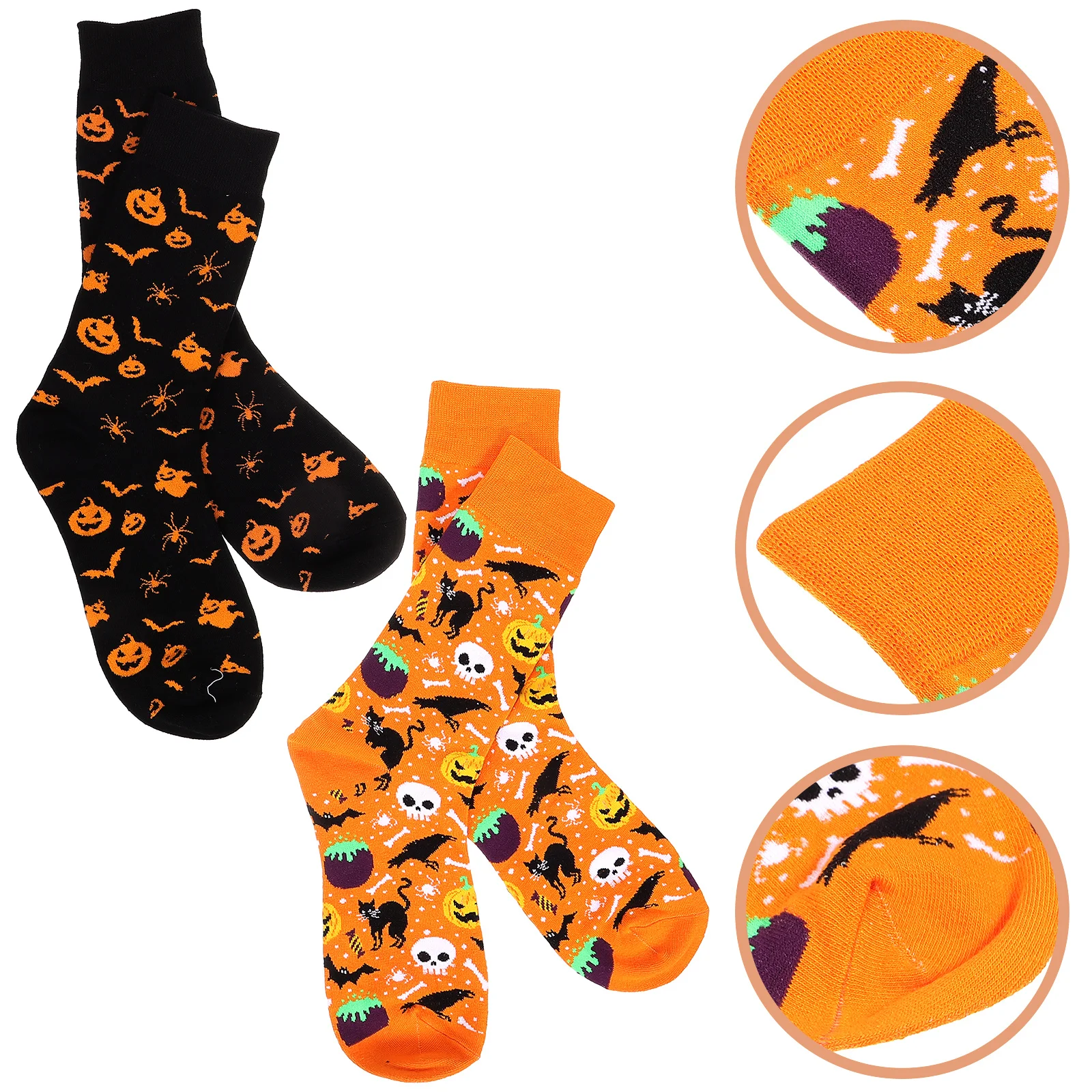 

Halloween Pumpkin Skull Cotton Stockings Long Knee High Socks For Women Girls Costume Party Festival Wear Breathable