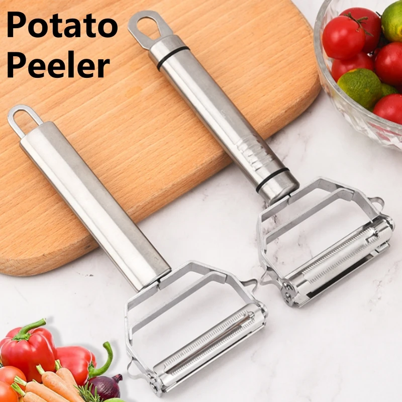 2PCS Fruit Peeler with Double Heads Stainless Steel Quick Cutting Cabbage Graters Potato Slicer Multi-function Vegetable Tools