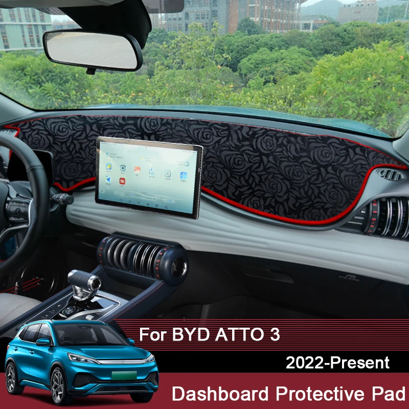 For BYD ATTO 3 2022-Present RHD&LHD Auto Dashboard Cover Protective Pad Artificial Sunshade Carpet Car Internial Accessories