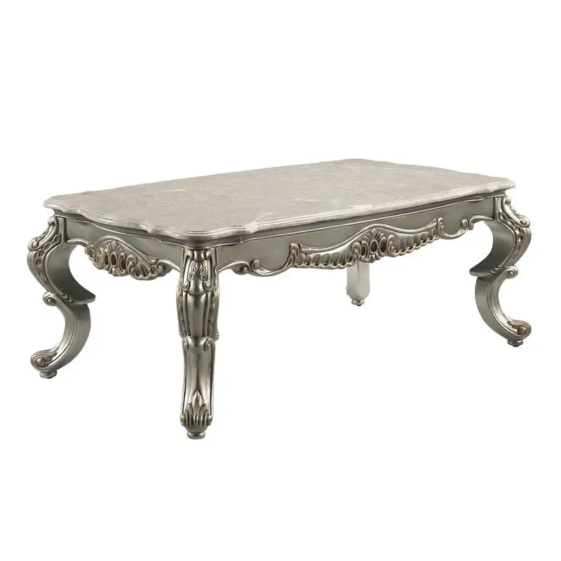 

Natural Marble Top Coffee Table with Antique Bronze Finish