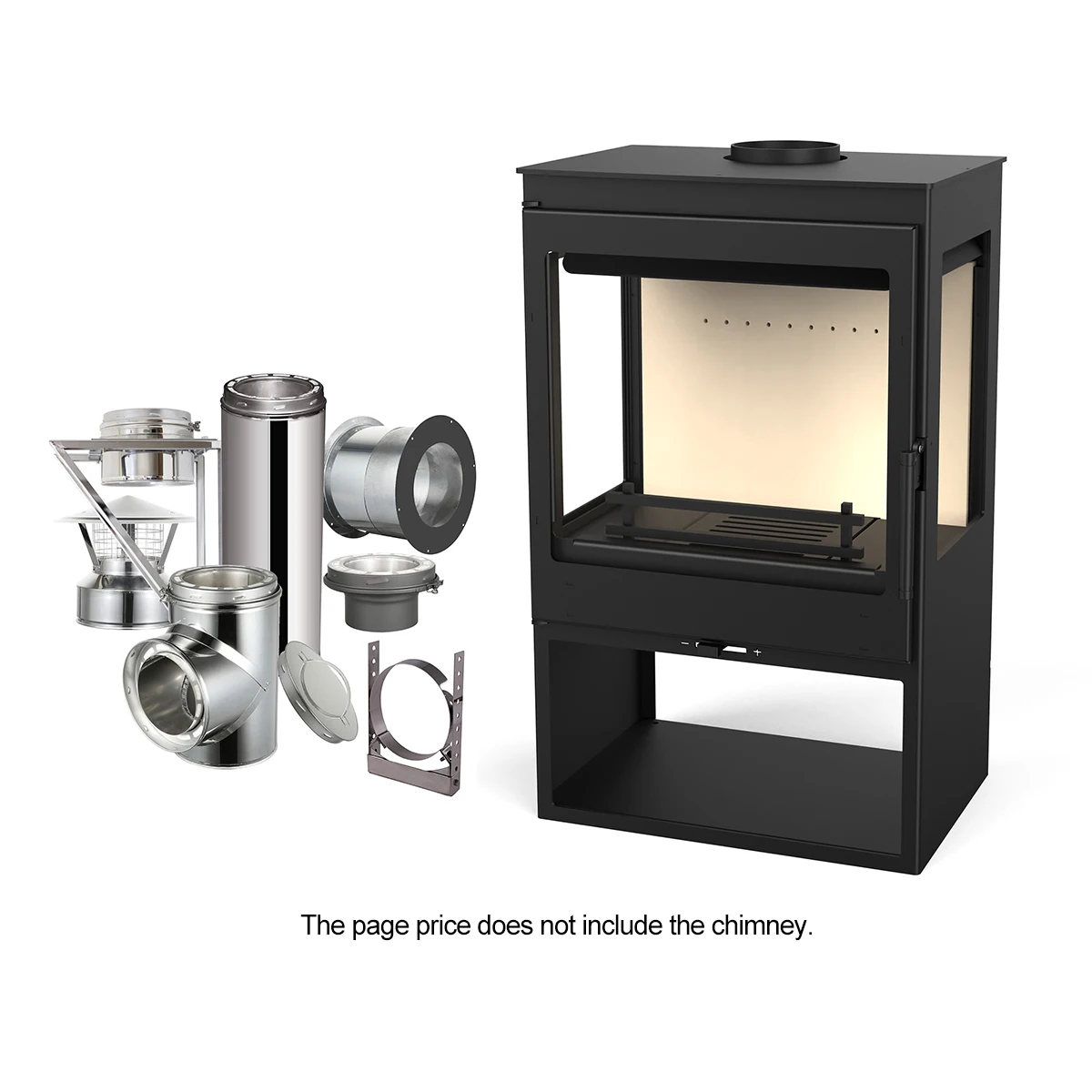 

9.1KW Three-sided Glass Design Large Viewing Window Eco-friendly Wood Stove Indoor Wood Burning Stove for Heating