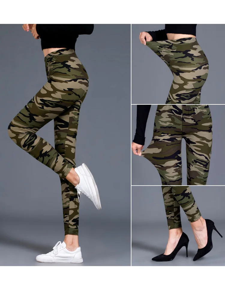 YSDNCHI-mallas de camuflaje para mujer, Leggings ajustados de alta elasticidad, pantalones de ocio adelgazantes, verano y otoño, novedad