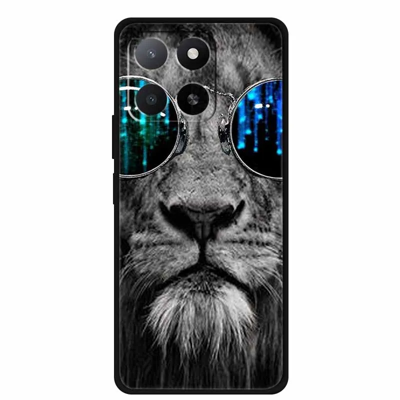 For Honor Play9A Play 9A Case 9 A Phone Cover Lion Black Silicone Soft Back Cover For Honor X5b Plus X6b X8b X8c X6c Case Coque