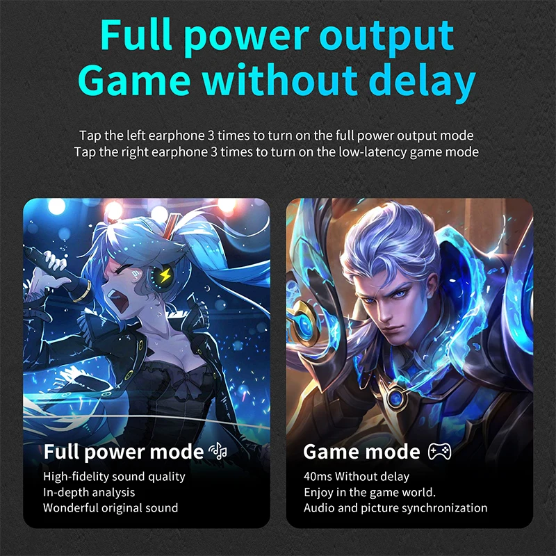 KZ VXS TWS بلوتوث متوافق 5.2 سماعة سماعة رأس لاسلكية الرياضة سماعات لعبة سماعة HiFi ستيريو باس في الأذن HD ميكروفون