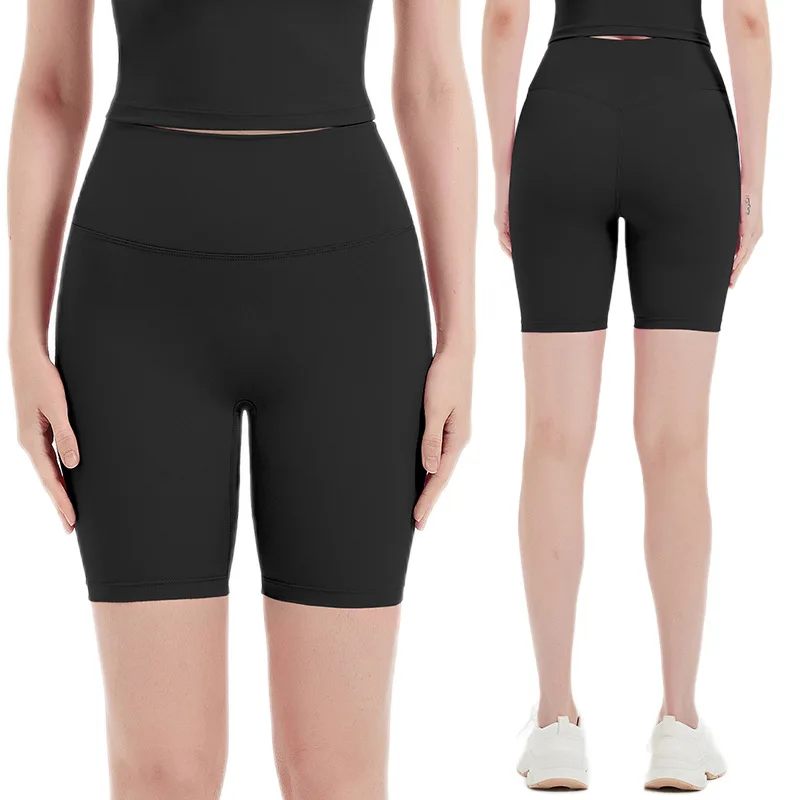 Women Sports Shorts High Waist Yoga Shorts Slim Fit Butt Lift Gym Running High Elastic Nylon Shorts