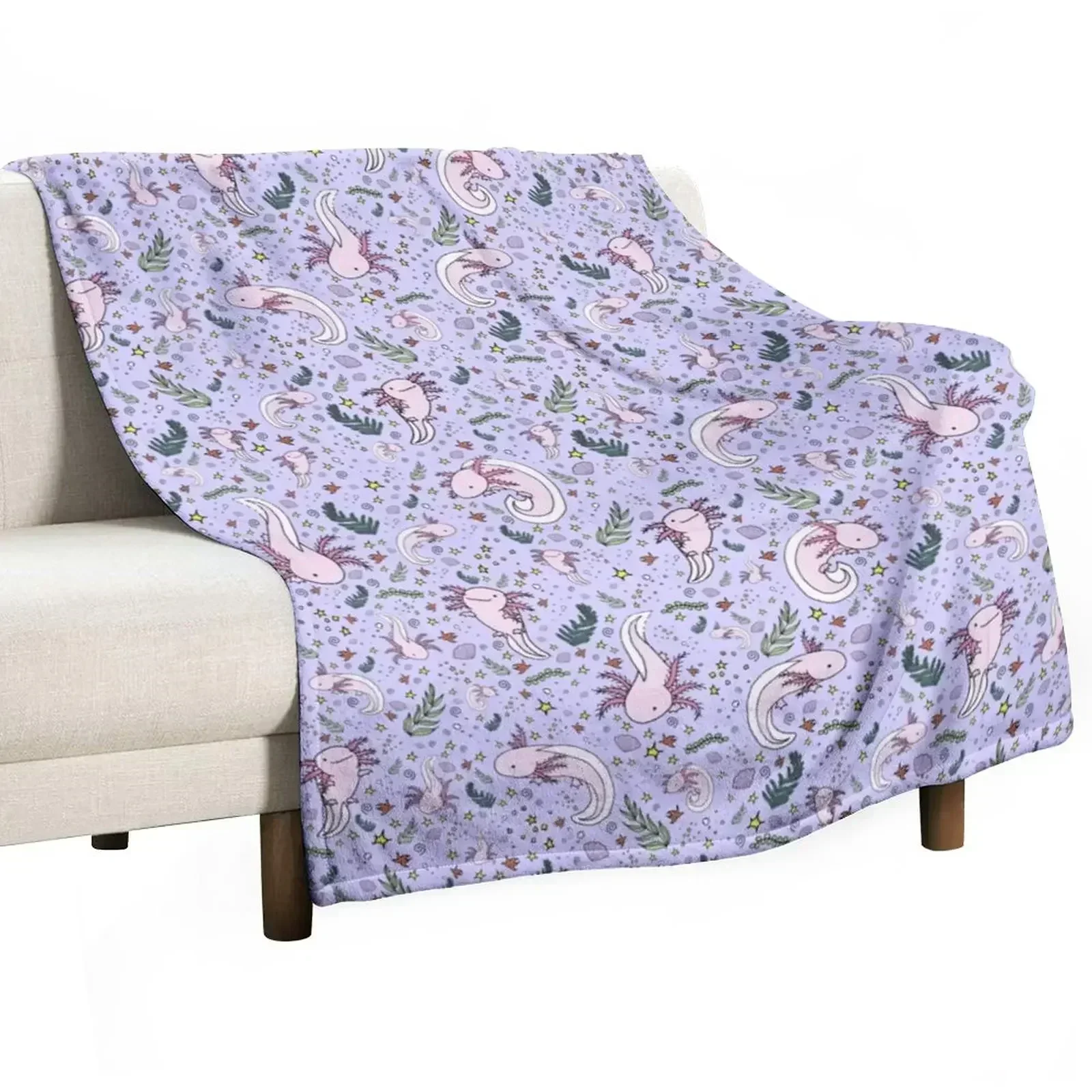 Axolotls in Purple Throw Blanket Shaggy halloween sofa bed Blankets For Baby Sofa Quilt Travel Blankets