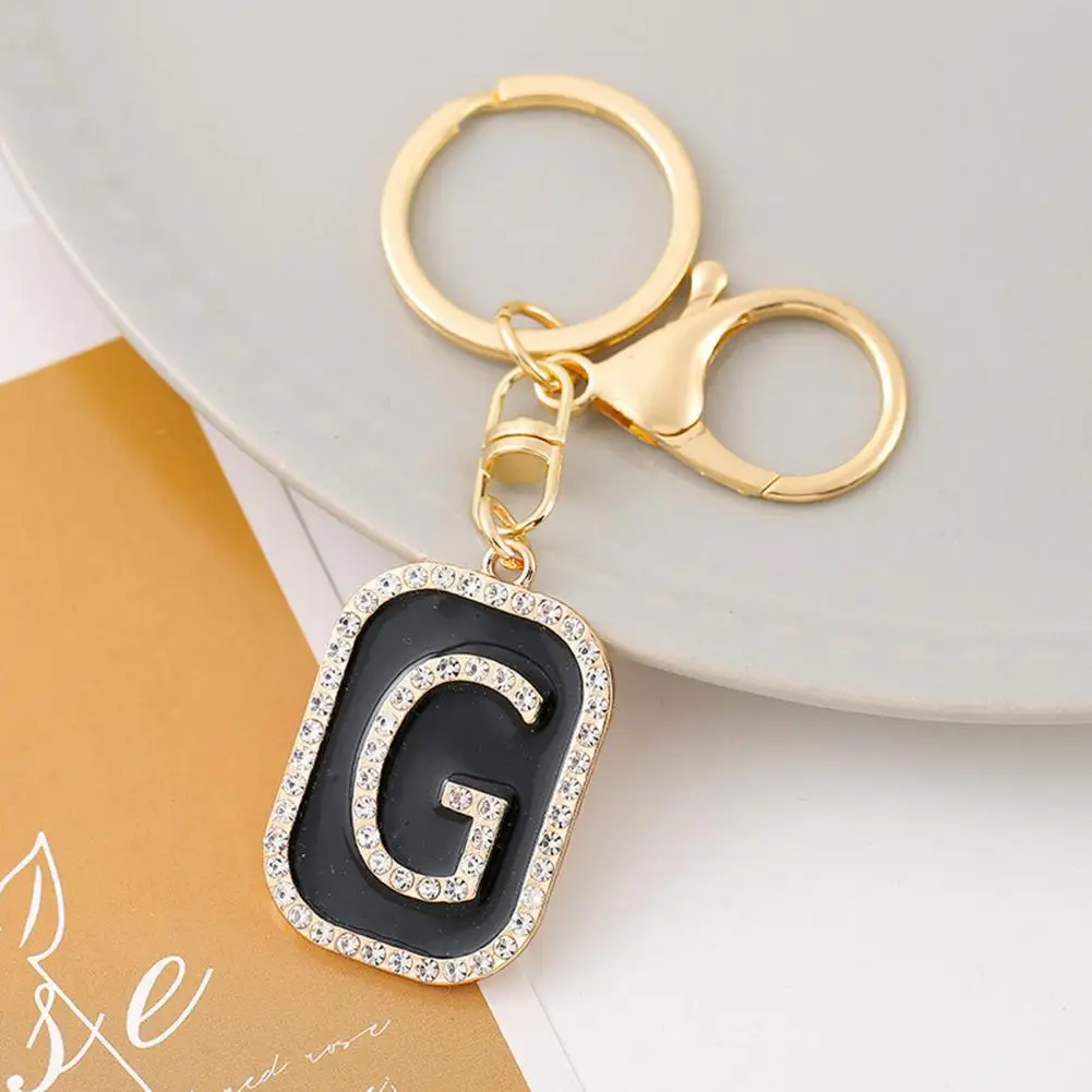 Alphabet Keychain A-z Rhinestone Letter Keychain Set Zinc Alloy Alphabet Keyring Collection Sparkling Charms for Handbags